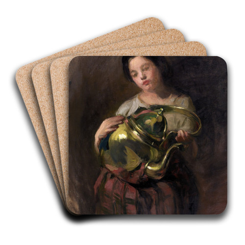 The Brass Kettle by Alice Pike Barney Art Drink Coaster set