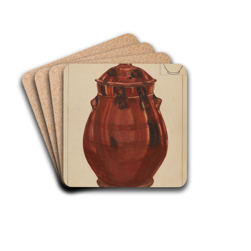 Jar with Cover by Hedwig Emanuel Drink Coasters - set of 4