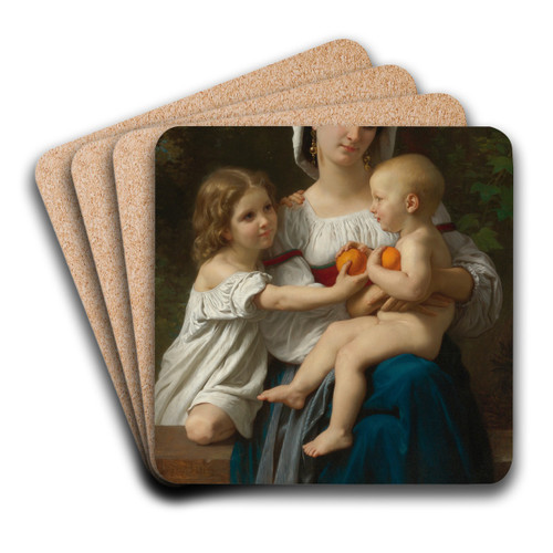 Les Oranges by William Bouguereau Art Drink Coaster set
