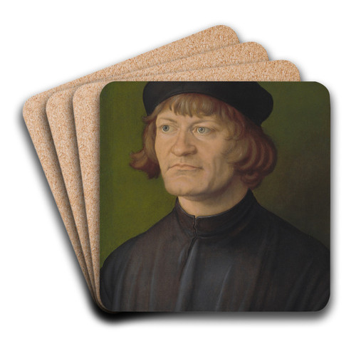 Portrait of a Clergyman Johann Dorsch by Albrecht Drer Art Drink Coaster set Portrait of a Clergyman Johann Dorsch by Albrecht Drer Art Drink Coaster set