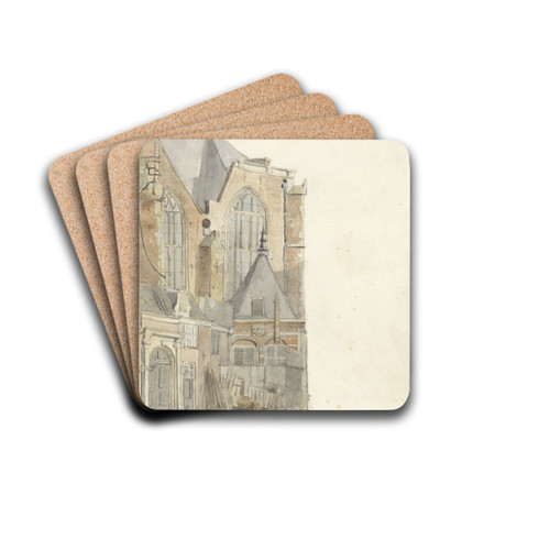 De Oude Kerk te Amsterdam by Johan Adolph Rust Drink Coasters - set of 4 De Oude Kerk te Amsterdam by Johan Adolph Rust Drink Coasters - set of 4