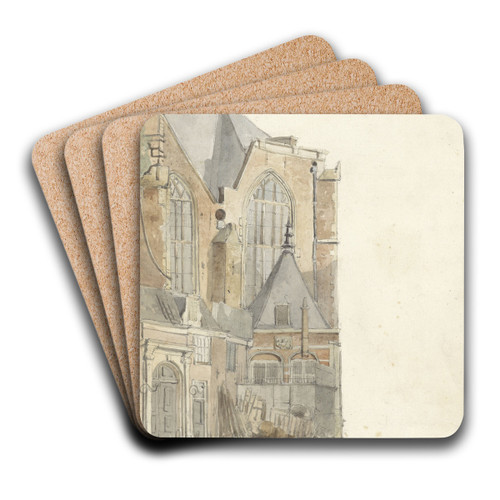 De Oude Kerk te Amsterdam by Johan Adolph Rust Art Drink Coaster set De Oude Kerk te Amsterdam by Johan Adolph Rust Art Drink Coaster set