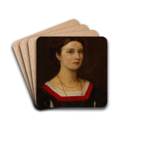 Portrait of Elisabeth Burckhardt(-Bachofen) by Ernst Stckelberg Drink Coasters - set of 4
