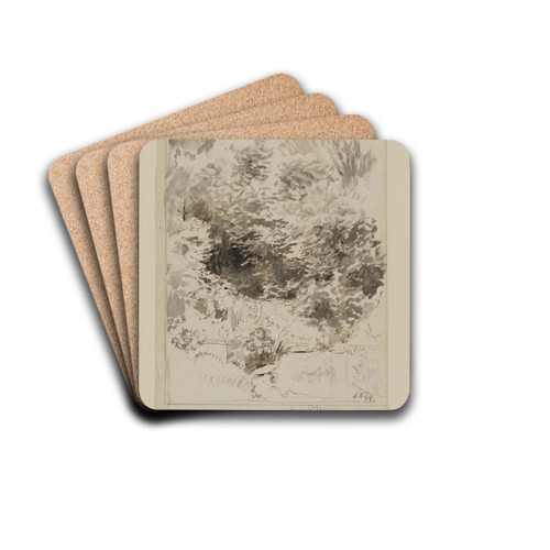 Dichtes Buschwerk an einer Quelle by Hans Thoma Drink Coasters - set of 4 Dichtes Buschwerk an einer Quelle by Hans Thoma Drink Coasters - set of 4