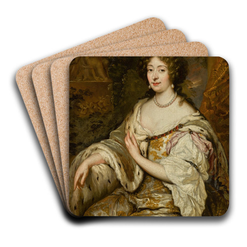 Portrait of Maria Mancini (16391715) by Workshop of Caspar Netscher Art Drink Coaster set