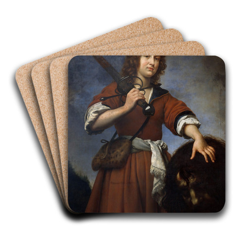 David with the Head of Goliath by Carlo Dolci Art Drink Coaster set David with the Head of Goliath by Carlo Dolci Art Drink Coaster set
