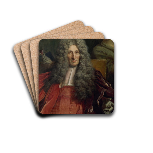 Portrait de Charles Boucher d'Orsay, prvt des marchands de 1700  1708 by Nicolas de Largillire Drink Coasters - set of 4 Portrait de Charles Boucher d'Orsay, prvt des marchands de 1700  1708 by Nicolas de Largillire Drink Coasters - set of 4
