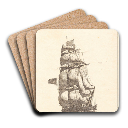 En nordamerikansk brig 2 by Christoffer Wilhelm Eckersberg Art Drink Coaster set En nordamerikansk brig 2 by Christoffer Wilhelm Eckersberg Art Drink Coaster set