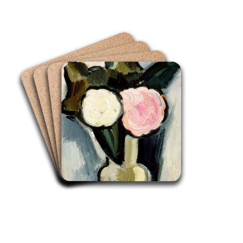 Pink and White Flowers in a Vase by Marsden Hartley Drink Coasters - set of 4 Pink and White Flowers in a Vase by Marsden Hartley Drink Coasters - set of 4
