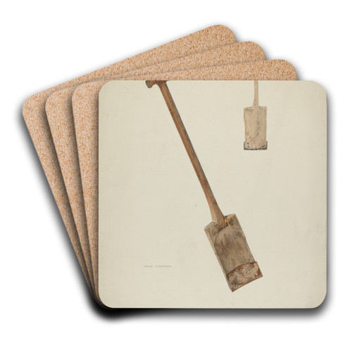 Wooden Spade by Archie Thompson Art Drink Coaster set