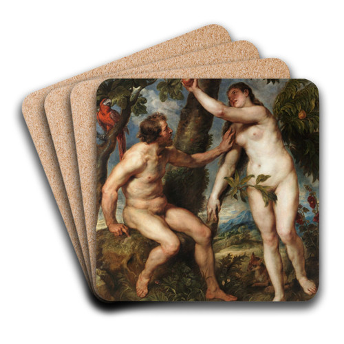 Adam and Eve by Peter Paul Rubens Art Drink Coaster set