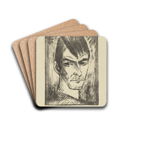 Selbstbildnis nach rechts II by Otto Mueller Drink Coasters - set of 4