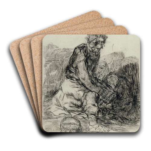 They are Dying by Francisco de Goya Art Drink Coaster set