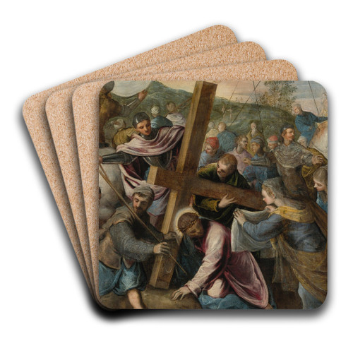 Christ On The Way To Calvary by Circle of Tintoretto Art Drink Coaster set
