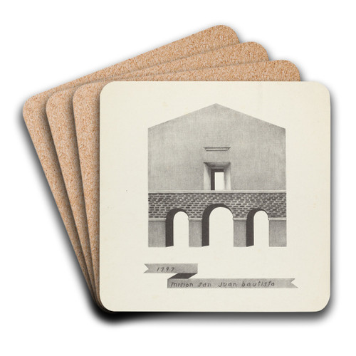 Mision San Juan Bautista by James Jones Art Drink Coaster set
