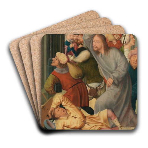 Christ Driving the Money-changers from the Temple by Quentin Massys Art Drink Coaster set
