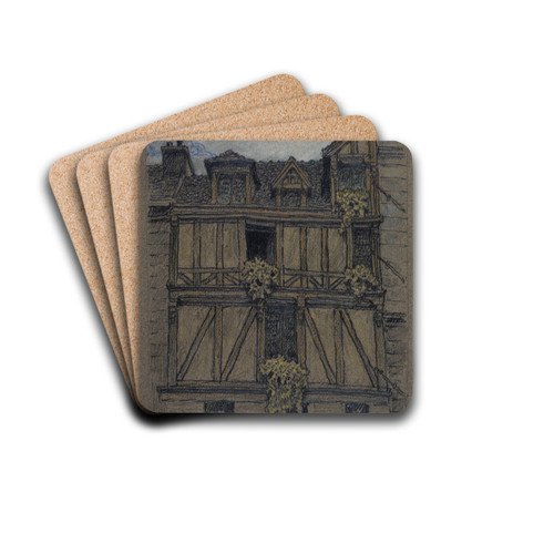 Maison, 117 rue Saint Antoine by Ferdinand Boberg Drink Coasters - set of 4 Maison, 117 rue Saint Antoine by Ferdinand Boberg Drink Coasters - set of 4