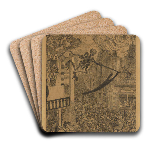 De dood achtervolgt de mensenkudde by James Ensor Art Drink Coaster set