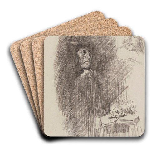 The Regents of the Old Men's Almshouse in Haarlem. Two Figures by James Ensor Art Drink Coaster set
