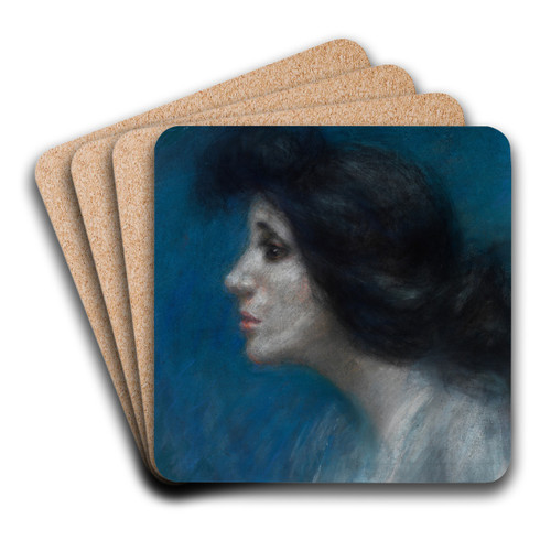 Mrs. Patrick Campbell by Alice Pike Barney Art Drink Coaster set
