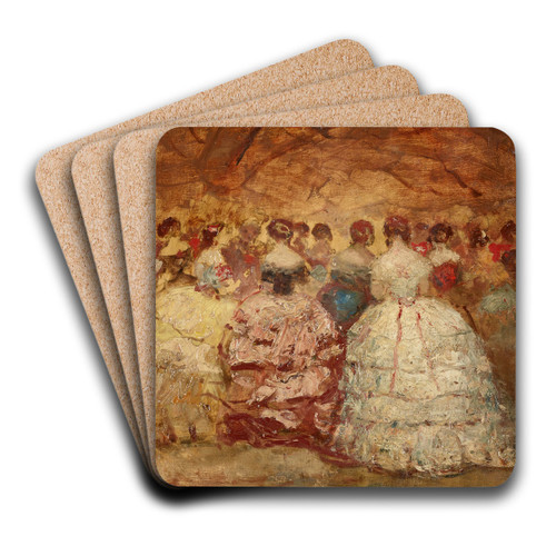 A Fete at the Tuileries by Adolphe Monticelli Art Drink Coaster set