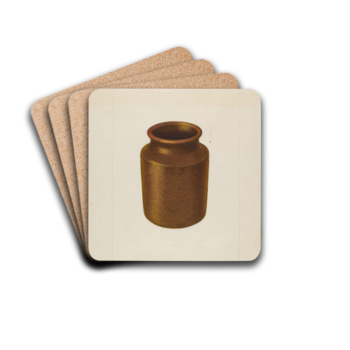 Small Earthen Jar by Ludmilla Calderon Drink Coasters - set of 4