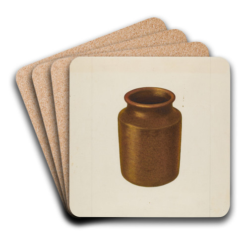 Small Earthen Jar by Ludmilla Calderon Art Drink Coaster set
