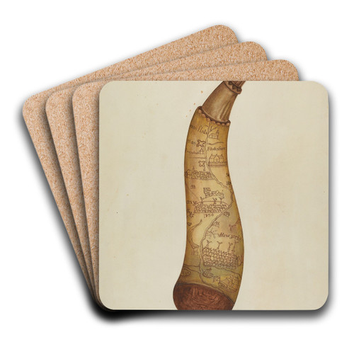 Powder Horn by William McAuley Art Drink Coaster set Powder Horn by William McAuley Art Drink Coaster set