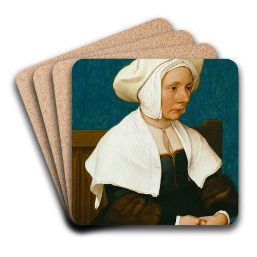 Portrait of a Woman by Hans Holbein The Younger Art Drink Coaster set