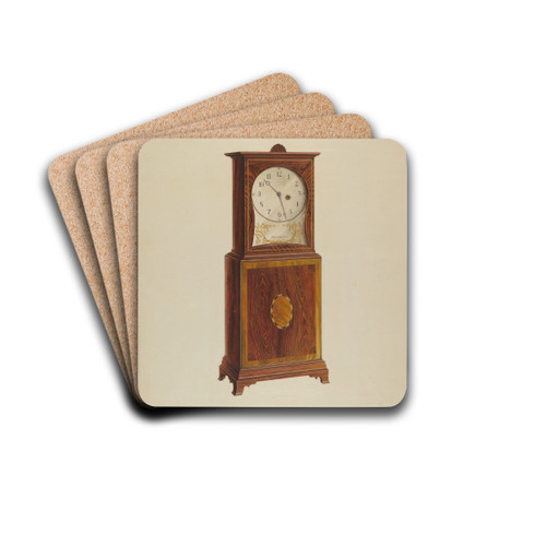 Shelf Clock by Ferdinand Cartier Drink Coasters - set of 4