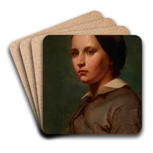 Portrait of Maria Matejko by Jan Matejko Art Drink Coaster set