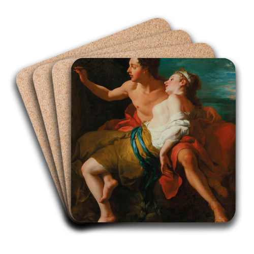 Paris and Oenone by Jean-Franois de Troy Art Drink Coaster set