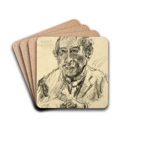 Selbstbildnis by Lovis Corinth Drink Coasters - set of 4 Selbstbildnis by Lovis Corinth Drink Coasters - set of 4