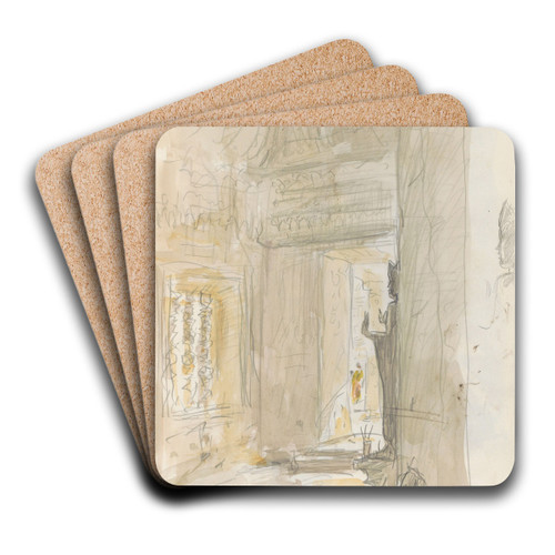 Interieur van de Angkor Wat tempel in Cambodja by Marius Bauer Art Drink Coaster set