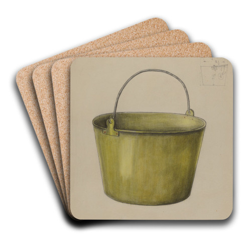 Fire Water Pail by Herbert Marsh Art Drink Coaster set