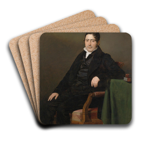 Bildnis Sigmund Caspar Fischer by Ferdinand Georg Waldmller Art Drink Coaster set