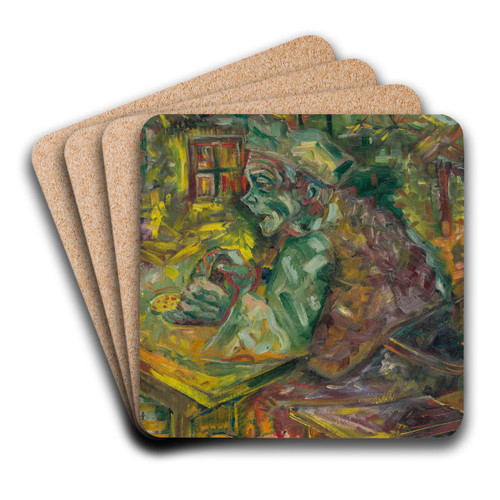 At the Table by Arnold Peter Weisz-Kubnan Art Drink Coaster set