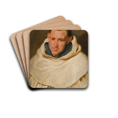 Portrait Of ACarmelite Monk, Head And Shoulders by Anthony van Dyck Drink Coasters - set of 4