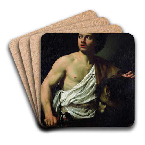 David with the Head of Goliath by Simon Vouet Art Drink Coaster set