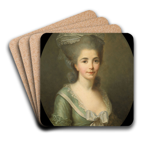 Portrait de femme by Antoine Vestier Art Drink Coaster set