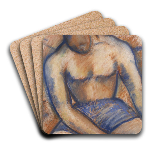 seated boxer by Mark Gertler Art Drink Coaster set seated boxer by Mark Gertler Art Drink Coaster set