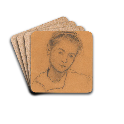 Gerti Schiele mit zwlf Jahren by Egon Schiele Drink Coasters - set of 4
