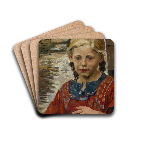 Mdchenbildnis by Hermann Groeber Drink Coasters - set of 4