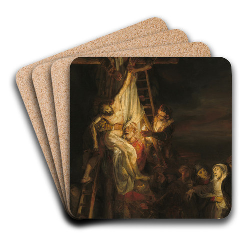 The Descent from the Cross by Rembrandt van Rijn Art Drink Coaster set