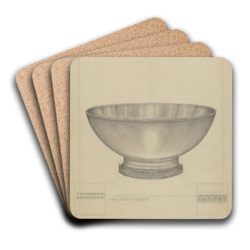 Silver Bowl by Hans Westendorff Art Drink Coaster set