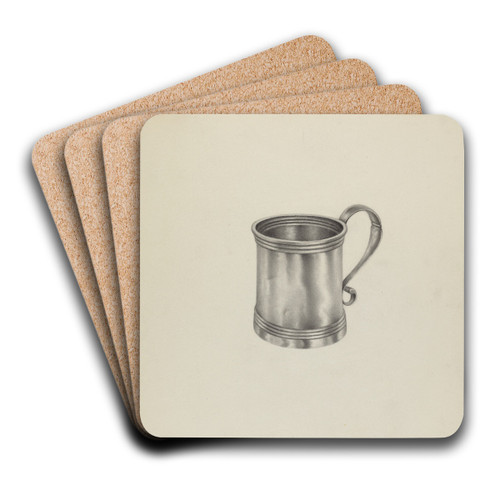 Silver Mug by Aaron Fastovsky Art Drink Coaster set