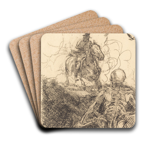 The Obstacle (L'obstacle) by Albert Besnard Art Drink Coaster set