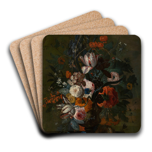 Bouquet of Flowers by Jacob van Huysum Art Drink Coaster set