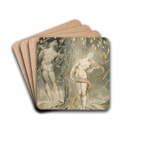 The Temptation and Fall of Eve by William Blake Drink Coasters - set of 4