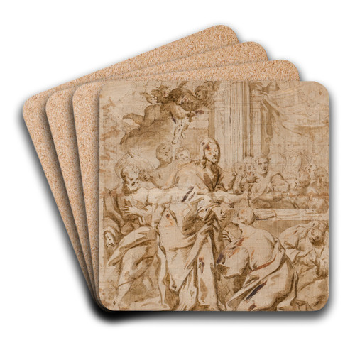 Religious Scene by Girolamo Bonini Art Drink Coaster set